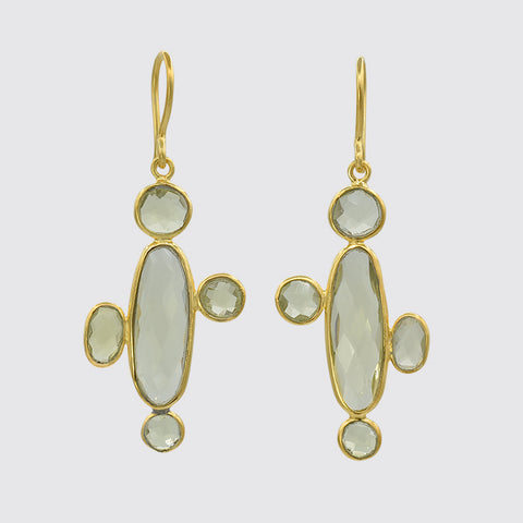 Faceted Organic Stone Cluster Drops - EJ2135