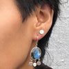 Faceted Organic Shaped Stone Drops With Disc Dangles - EJ2136