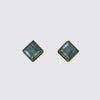 Faceted square Stone Stud Earrings - EJ2140