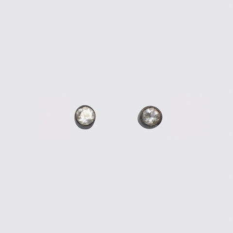 Tiny Faceted Round Stud Earrings - EJ2148