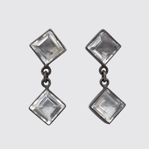 Double Faceted Diamond Shaped Stud Drop - EJ2150