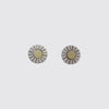 Etched Sterling Silver Sun Stud Earring - EJ2160A