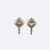 Taj Mahal Stud Earrings with Ball Dangle - EJ2173