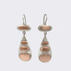 Mid Century Modern Silver and Copper Drop Earrings - EJ2182A
