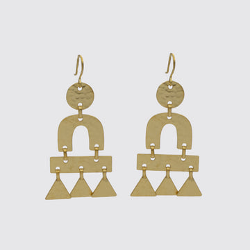 Tribal Hammered Drop Earrings - EJ2184
