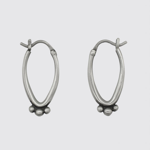 Oval Hoop with Granulation Earrings - EJ2212
