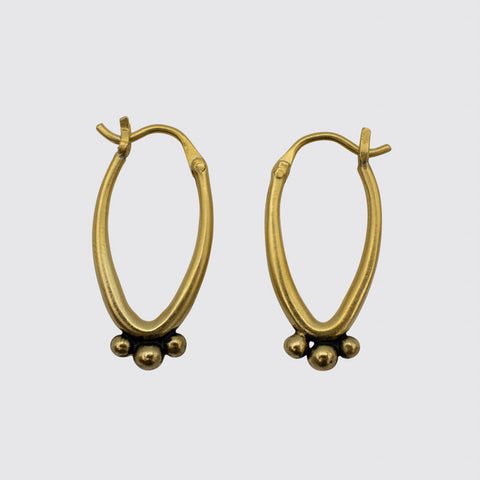 Oval Hoop with Granulation Earrings - EJ2212