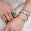 Hand Carved Diamond and Stripe Pattern Cuff Bracelet