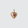 Perfect Puffy Gold Heart with Star Set Stone Charm