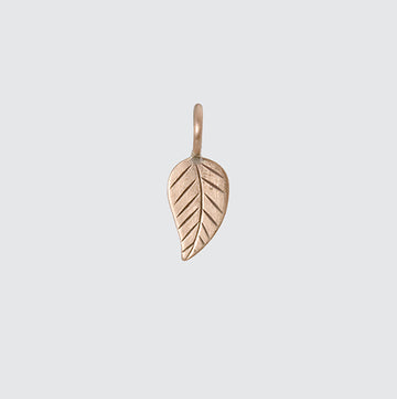 Etched Leaf Gold Charm