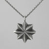 Eight Point Black Star Pendant Necklace