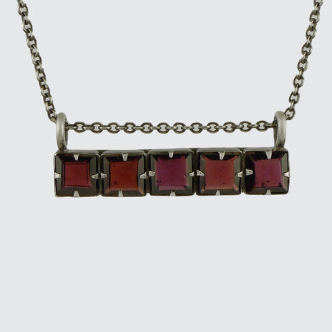Faceted Stone Bar Necklace