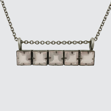 Faceted Stone Bar Necklace
