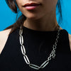 Hammered Oval Link Chain Necklace