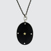Large Oval Stone Pendant Necklace with Gold star