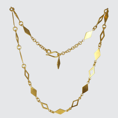 Diamond Shape Cut Out Chain Necklace
