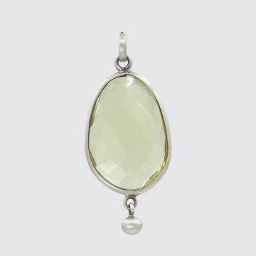 Large Faceted Stone Charm With A Ball - PJ1405