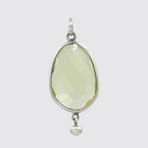 Large Faceted Stone Charm With A Ball - PJ1405
