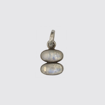 Double Oval Cabochon Stone Charm - PJ1414