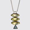 Triple Glowing Marquis Cabochon Amulet Necklace- PJ1421