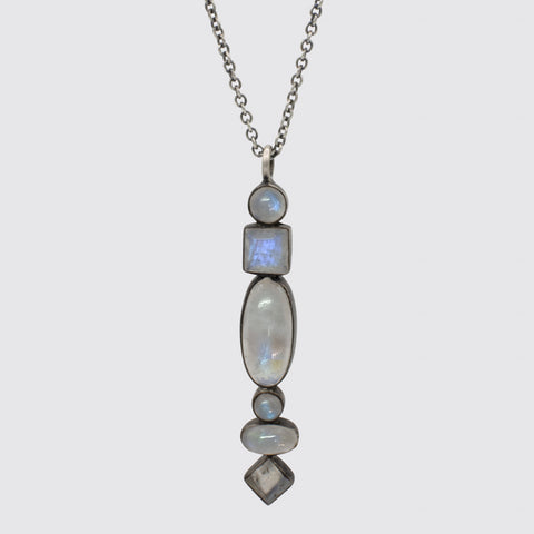 Multi Stone "Spear" Pendant Necklace - PJ1424