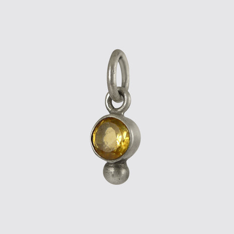 Dainty Faceted Stone Charm with Single Granulation