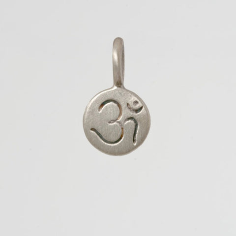 Tiny Etched Om Disc Charm