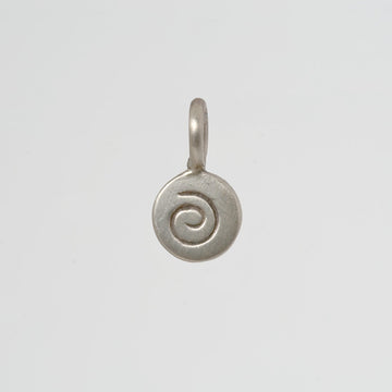 Disc with Hand Etched Spiral Charm