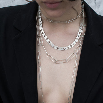 Square Disc Chain Necklace