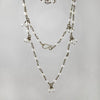Faceted Stone Dangle Rosary Necklace