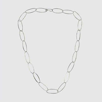 Oval Link Hammered Chain Necklace