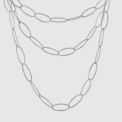 Oval Link Hammered Chain Necklace