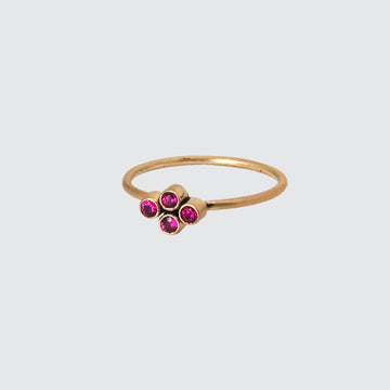 Four Stone Cluster Gold Ring