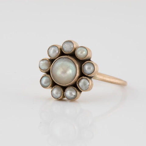 Pearl Flower Gold Ring