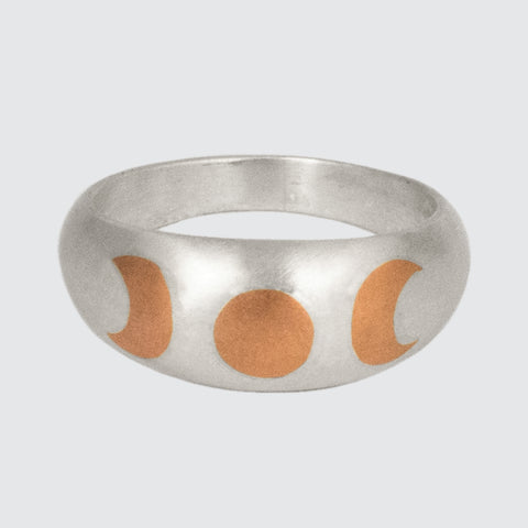 Phases Of The Moon Copper Inlay Ring