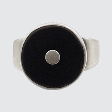 Single Disk Round Stone ring