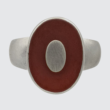 Oval Stone Ring with Oval Disc