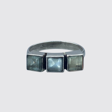 Faceted Stone Squares Stacking Ring - RJ536