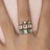 Faceted Stone Squares Stacking Ring - RJ536