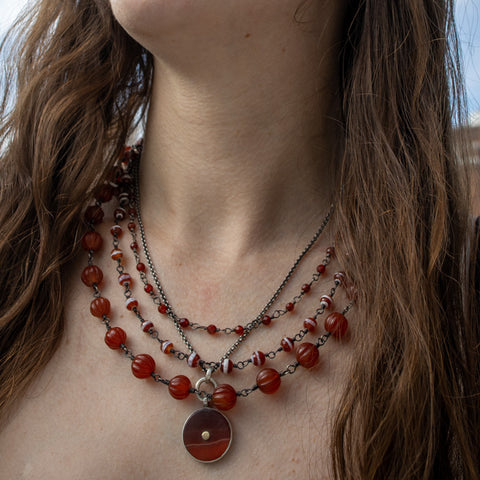 Red Agate Rosary Chain