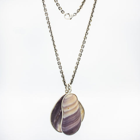 Medium Shell Necklace Silver Stardust | Erwin Pearl