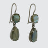 Double Faceted Stone Drop Earrings