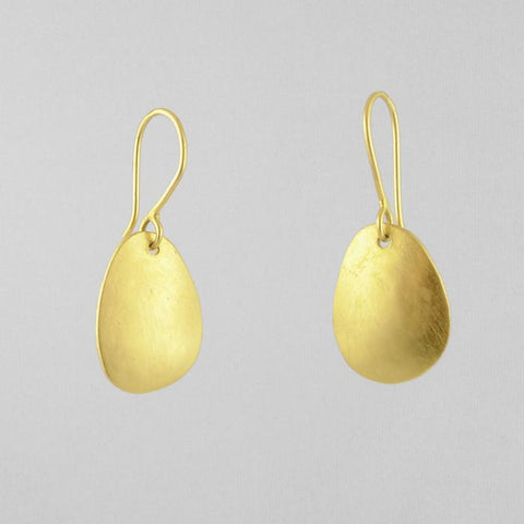 Organic Shaped Domed Drop Earrings