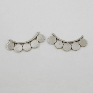 Curved Bar and Disc Stud Earring