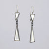 Faceted Triangle Mirror Drops In Blackened Sterling Silver