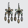 Beautiful Flower Earring with Faceted Marquis Dangles
