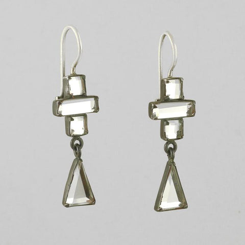 Bauhaus Style "Cubist" Mirror Drop Earrings