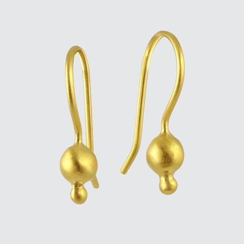 Tiny Double Ball Drop earrings