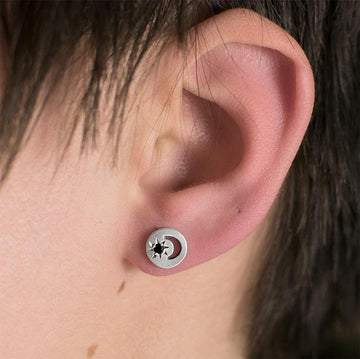 Moon & Star Stud Earrings