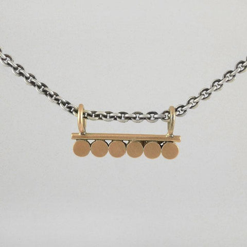 Bar Amulet Necklace with Discs